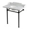 Kingston Brass 36-Inch Carrara Marble Console Sink with Stainless Steel Legs, 8-Inch, 3-Hole KMS36228M80 - alternate 1