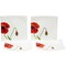 Homeroots Red and White Six Piece Square Floral Bone China Service For Six Salad Plate Set 483516 - alternate 1