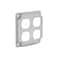 Raco Box Cover, Square Box Type, 4 Gang, Galvanized Zinc, 2 Duplex Receptacle Cover Type 907C - alternate 1