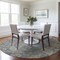 Homeroots 8' Denim Blue Brown And Beige Round Damask Washable Indoor Outdoor Area Rug 603847 - alternate 3