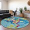 Homeroots 8' Aqua Green And Pink Round Abstract Washable Indoor Outdoor Area Rug 599534 - alternate 3