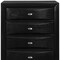 Homeroots 59" Black Solid Wood Mirrored Five Drawer Dresser 384016 - alternate 2