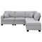 Homeroots 60" Gray Fabric Modular Sleeper Sofa With Ottoman 568282 - alternate 4