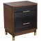 Homeroots Dark Walnut and Black Mod Drawer Nightstand 399254 - alternate 1