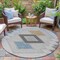 Homeroots 8' Gray Gold And Charcoal Round Geometric Washable Indoor Outdoor Area Rug 631917 - alternate 3