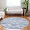 Homeroots 8' Denim Blue And Sky Blue Round Southwestern Washable Indoor Outdoor Area Rug 588698 - alternate 3