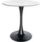 Leisuremod Bristol 27 in Round Dining Table - MDF Wood Top with Black Iron Pedestal Base BTBL-27LNW - alternate 5
