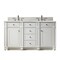 James Martin Vanities Bristol 60'' D Vanity, Bright White w/ Jasmine Pearl Silestone Top w/FreePower Wireless Charger 157-V60D-BW-FEJP - alternate 1