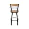 Holland Bar Stool Co Eleanor 25in Swivel Counter Stool with Pewter Finish, Medium Back and Medium Maple Seat 880 - alternate 5