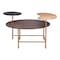 Homeroots 55" Brown Black and Gold Wood and Steel Three Tier Coffee Table 556709 - alternate 1