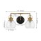 Jonathan Y Shirley 17.5" 2-light Farmhouse Industrial Metal LED Vanity Light w/Seeded Glass Globe Shades, Brass JYL7404B - alternate 5