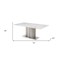 Homeroots 72" Gray White and Silver Marble and Stainless Steel Pedestal Base Dining Table 555185 - alternate 2