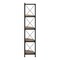 Homeroots 59" Brown Metal and Wood Four Tier Corner Bookcase 489794 - alternate 3