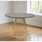 Homeroots 43" Black And Gold Rounded Stainless Steel Pedestal Base Dining Table 486032 - alternate 2