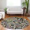 Homeroots 8' Black And Artichoke Green Round Paisley Washable Indoor Outdoor Area Rug 588596 - alternate 2