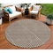 Homeroots 8' Brown And Ivory Round Geometric Washable Indoor Outdoor Area Rug 612120 - alternate 1