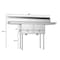 Koolmore 2 Compartment Stainless Steel NSF Commercial Kitchen Prep & Utility Sink with 2 Drainboards SB151512-15B3 - alternate 3