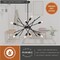 Vaxcel Halsted 8-Light 29.25 in W Black, Satin Brass Gold Mid-Century Modern Sputnik Pendant Fixture P0391R - alternate 3