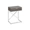 Homeroots 24" Silver And Taupe Wood And Metal End Table With Drawer 333224 - alternate 1