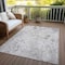 Homeroots 8' X 10' Gray Charcoal And Silver Floral Washable Indoor Outdoor Area Rug 583139 - alternate 3