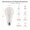 Euri Lighting A21 LED Bulb, 17W, 1600 lm, 100W Eq., 4000K, E26, Dimmable, CEC/JA8, UL EA21-17W5040cec - alternate 2