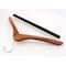Nahanco 17in Walnut Gloss Wooden Concave Extra Thick Suit Hanger w/ Flocked Bar and Chrome Hook, 40PK 2017CHFB - alternate 3