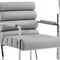 Homeroots Set of Two Tufted Gray And Silver Metallic Upholstered Faux Leather Dining Arm Chairs 545059 - alternate 2