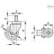 Elesa 452156 Castors for general use Vulcanised rubber coating plate bracket and threaded centr 452156 - alternate 2