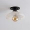 Jonathan Y Amara 10" 1-Light Mid-Century Classic Alabaster/Iron LED Semi Flush Mount, White/Black JYL1207B - alternate 2