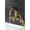 Kingston Brass 7-Inch Adjustable Wall Mount Clawfoot Tub Faucet with Knurled Handle and Hand Shower, Brushed Brass AE8457RKX - alternate 2