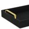 Homeroots 16in Black Wood And Linen Serving Tray With Handles 401792 - alternate 4