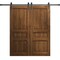 Sartodoors Modern Double Barn Door 60 x 80 inches, Ego 5012 Cognac Oak Veneer, 13FT Rail Track Set, Solid Pa EGO5012DB-DKO-60 - alternate 1