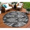 Homeroots 8' Black Charcoal And Silver Round Southwestern Washable Indoor Outdoor Area Rug 587802 - alternate 1