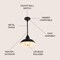Jonathan Y Jasper 12.25" 1-Light Farmhouse Industrial Indoor/Outdoor Iron LED Pendant, Black JYL7611B - alternate 3