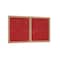 Ghent 2 Door Enclosed Fabric Bulletin Board, Oak Wood Frame, 3'H x 4'W, Red PW23648F-98 - alternate 1