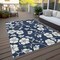 Homeroots 8' X 10' Navy Blue And Ivory Floral Washable Indoor Outdoor Area Rug 599901 - alternate 3