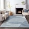 Homeroots 3' X 5' Blue And Ivory Geometric Washable Indoor Outdoor Area Rug 597613 - alternate 3