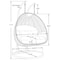 Leisuremod Mendoza Light Brown Wicker Hanging 2 person Egg Swing Chair with Chacoal Cushions MSCLBR-53CBU - alternate 2