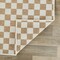 World Rug Gallery Contemporary Checkered Weather Resistant Reversible Indoor/Outdoor Rug 2 ft x 7 ft Natural WR114NATURAL2X7 - alternate 4