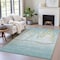 Homeroots 9' X 12' Teal Blue And Gold Nautical Washable Indoor Outdoor Area Rug 631045 - alternate 4