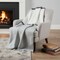 Homeroots 50" X 60" Gray Cotton Woven Color Block Throw Blanket with Fringe 518804 - alternate 2