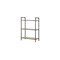 Homeroots 36" Antique Oak and Sandy Gray Metal Three Tier Standard Bookcase 486317 - alternate 2