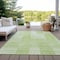 Homeroots 9' X 12' Artichoke Green And Mint Green Striped Washable Indoor Outdoor Area Rug 581633 - alternate 3