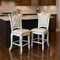 Homeroots Set of Two 24" Pearl and White Faux Leather and Wood Counter Height Bar Chairs, 2PK 573455 - alternate 3
