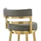 Homeroots 26" Gray and Gold Faux Leather and Stainless Steel Low Back Counter Height Swivel Bar Chair 569170 - alternate 2