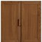 Homeroots Set Of Two Walnut Wood Corner Accent Cabinet With Two Doors 719682 - alternate 2