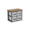 Homeroots 10" Brown Gray And Silver Solid Wood And Metal Desk Organizer 487922 - alternate 2