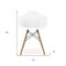 Homeroots White And Natural Heavy Duty Plastic And Solid Wood Dining Arm Chair 520283 - alternate 3