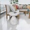 Leisuremod Dune 17 in Round Fiberstone Side Table, Pedestal Base, Weatherproof, Fully Assembled DST17MW - alternate 3