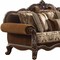 Homeroots 37" Oak Velvet Floral Sofa And Toss Pillows With Espresso Legs 348213 - alternate 2